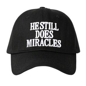 NWT He still Does Miracles Dad Hat Black and White